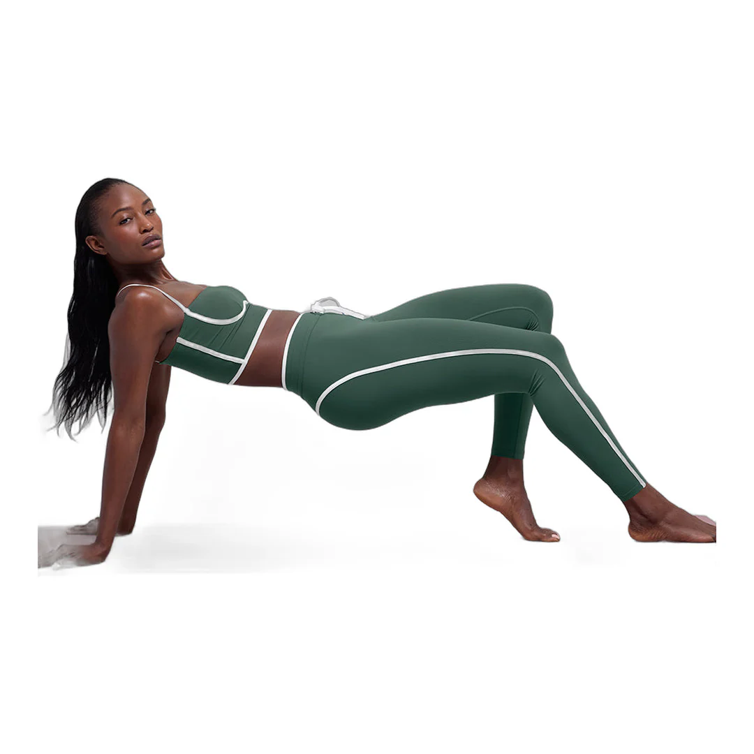 alo Airbrush High-Waist Race Pace 7/8 Legging - Clover Green/White - Image 3