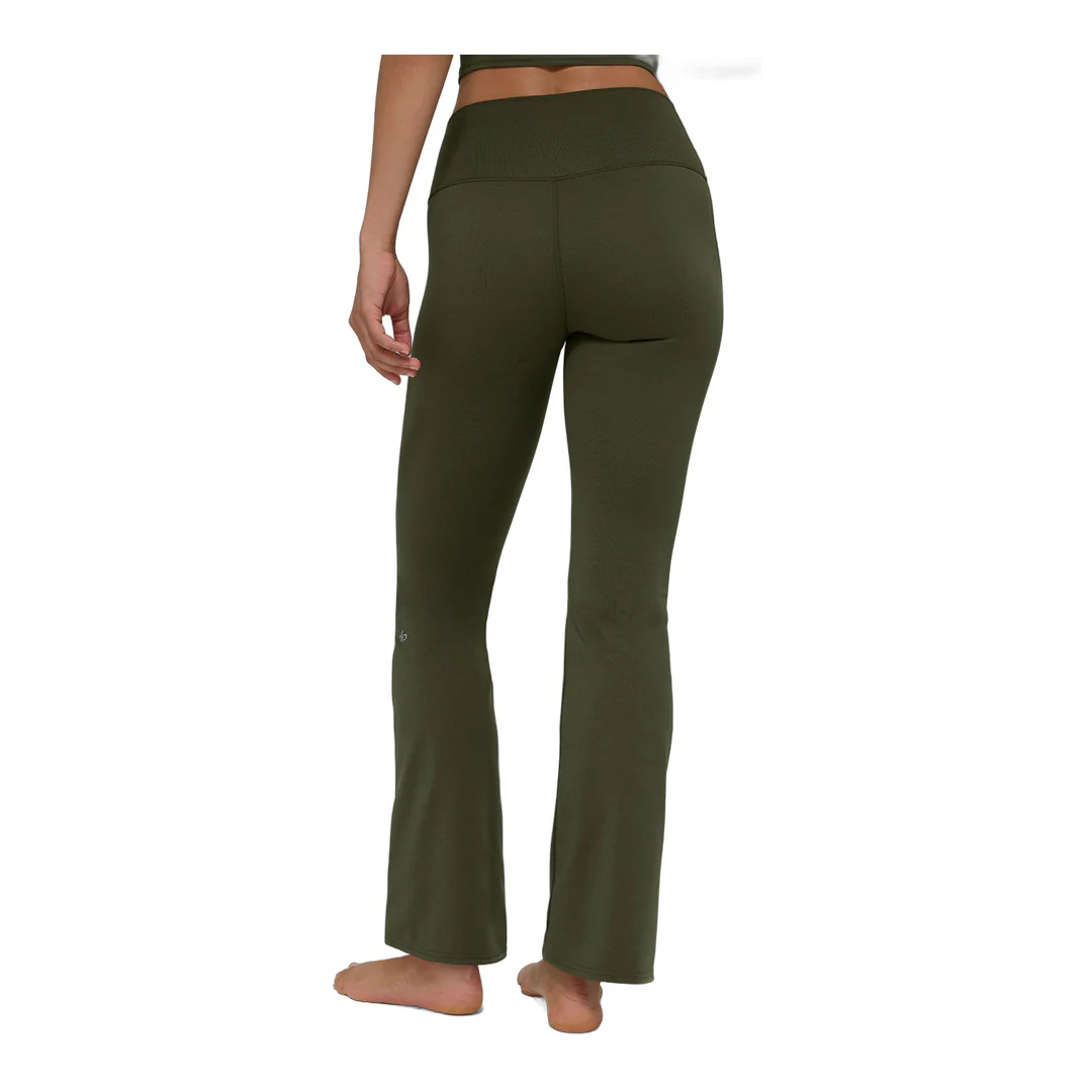 alo ALO Softsculpt High-Waist 7/8 Bootcut Legging - Green Olive - Image 2