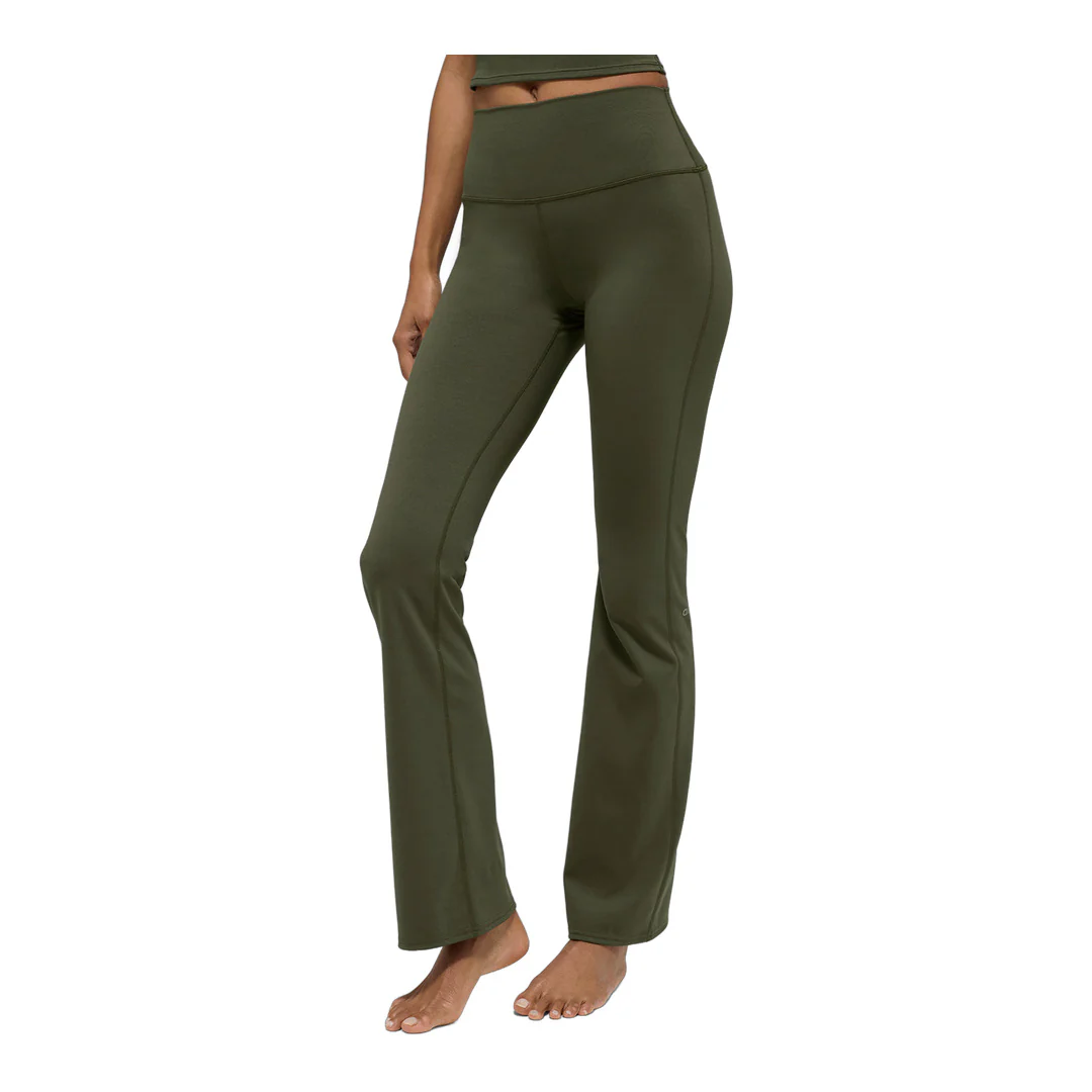 alo ALO Softsculpt High-Waist Bootcut Legging - Green Olive - Image 2