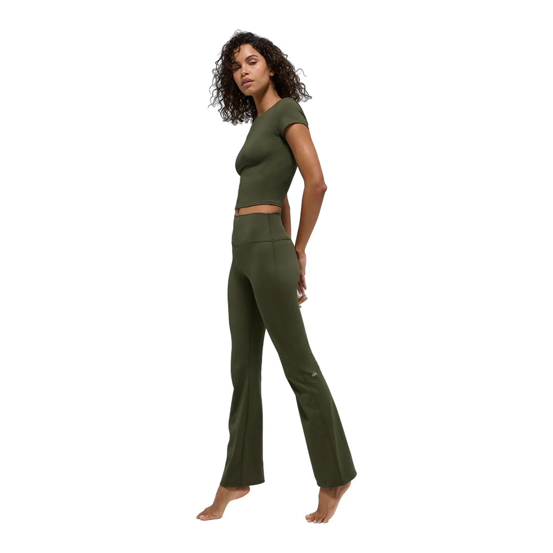 alo ALO Softsculpt High-Waist Bootcut Legging - Green Olive - Image 5