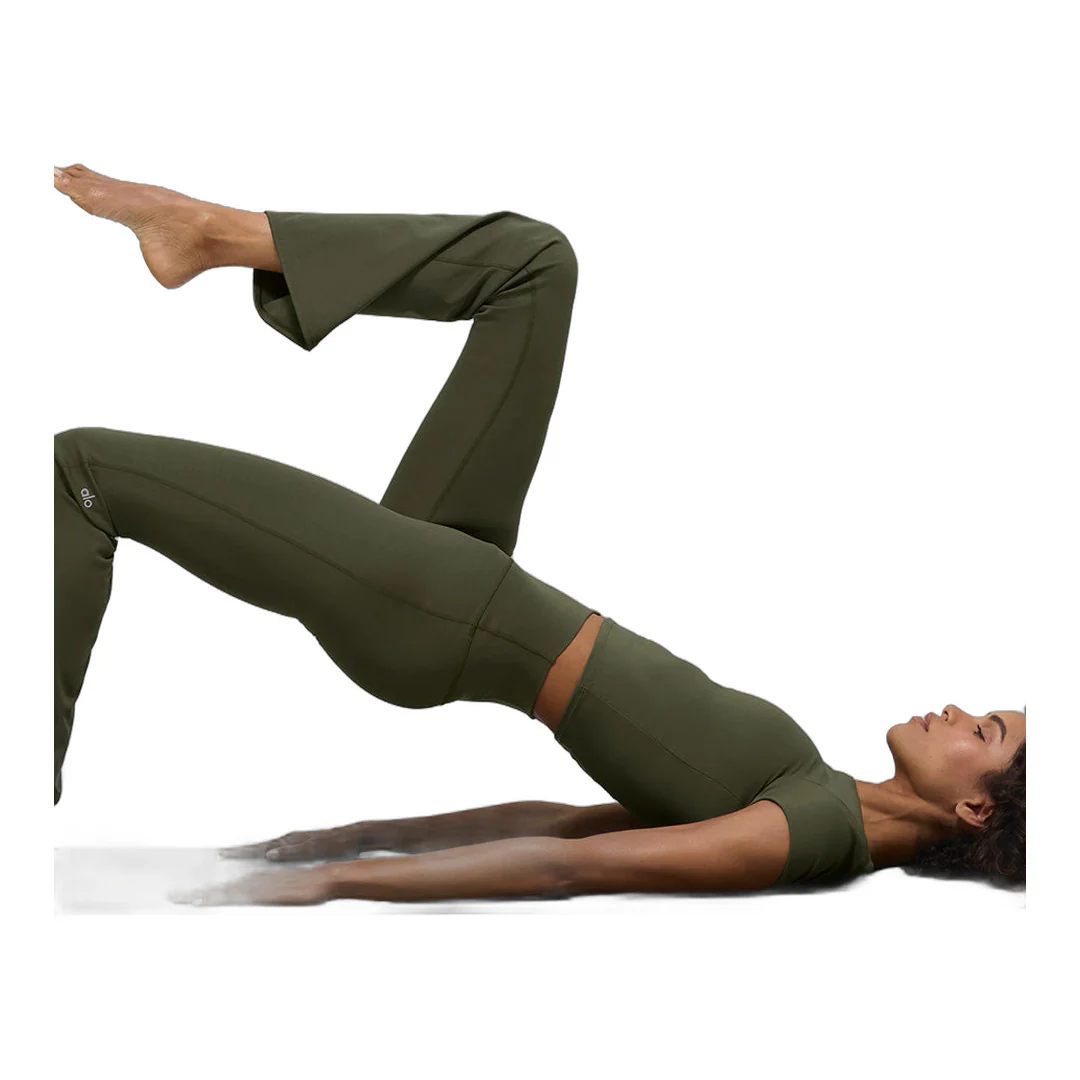 alo ALO Softsculpt High-Waist Bootcut Legging - Green Olive - Image 6