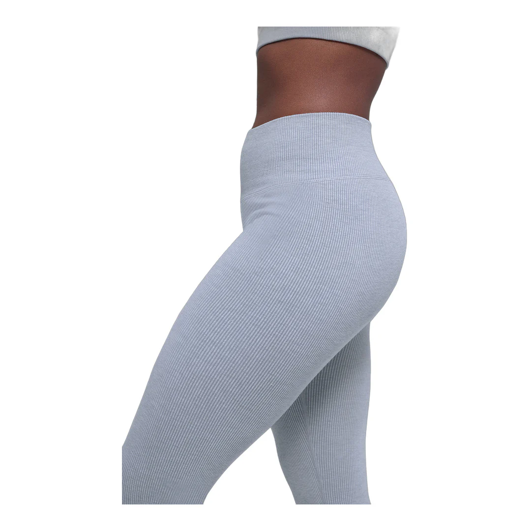 alo Seamless High-Waist Two Tone Rib Legging - Winter Frost Heather - Image 2