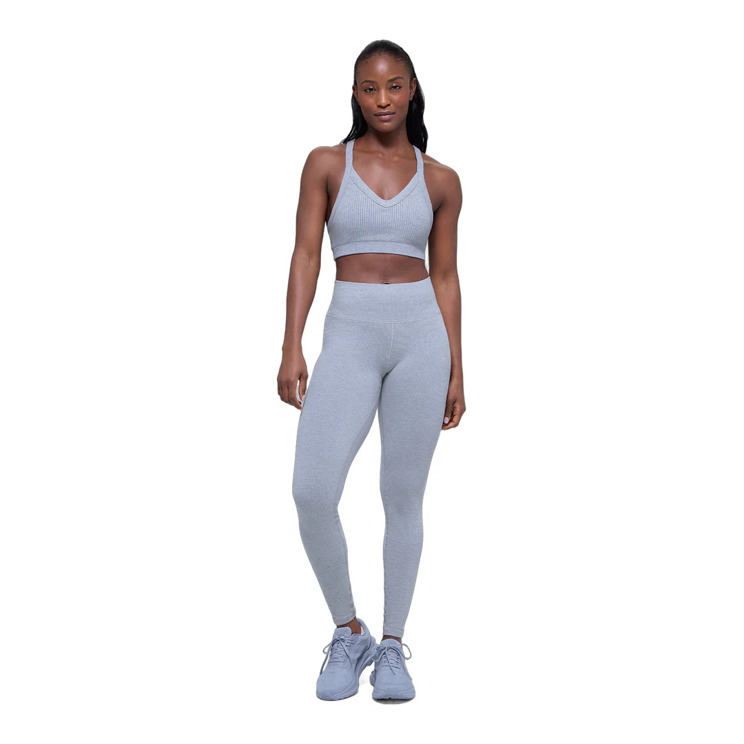 alo Seamless High-Waist Two Tone Rib Legging - Winter Frost Heather - Image 6