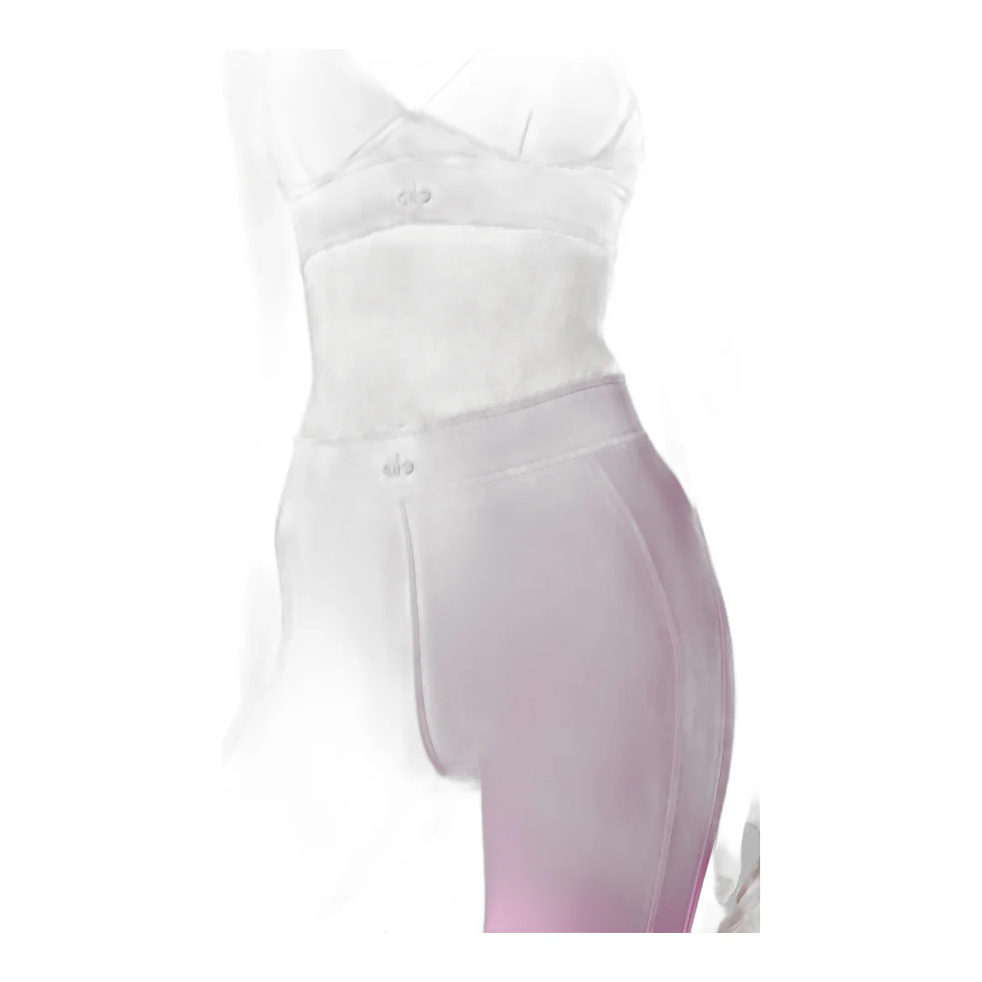 alo Airlift High-Waist Love Language Stirrup Legging - Candy Heart Pink - Image 3