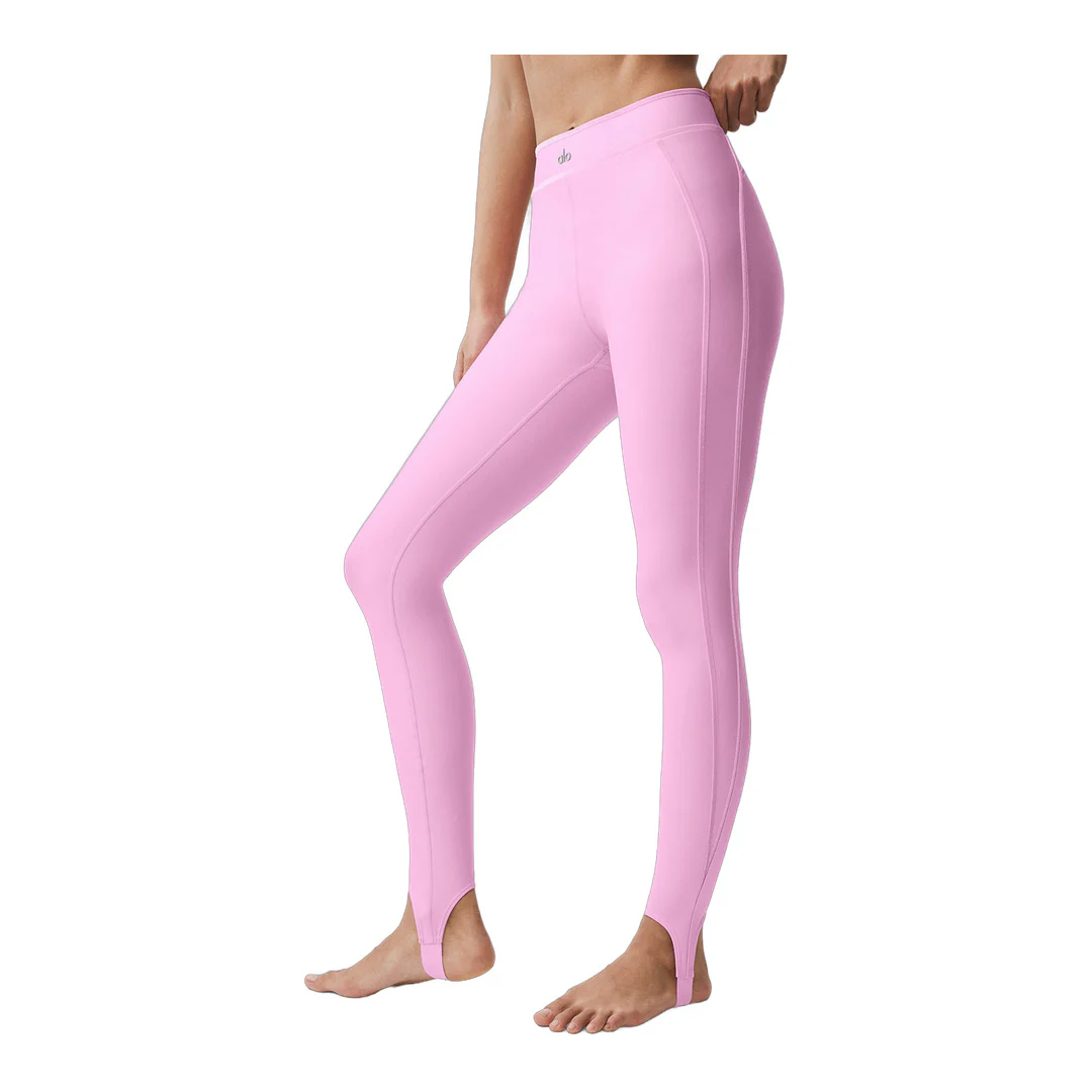 alo Airlift High-Waist Love Language Stirrup Legging - Candy Heart Pink - Image 4