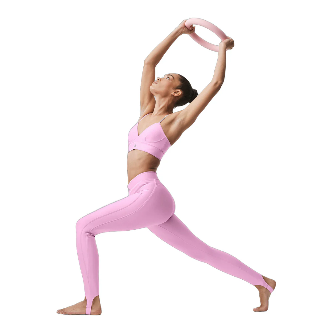 alo Airlift High-Waist Love Language Stirrup Legging - Candy Heart Pink - Image 5