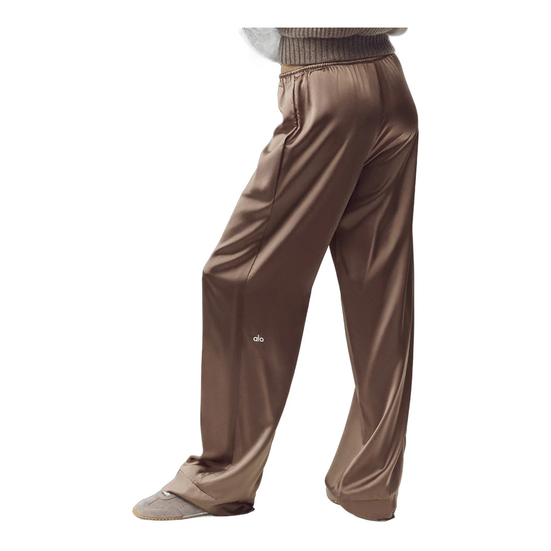 alo Silk Luminous Pant (Long) - Alpine Cocoa - Image 2