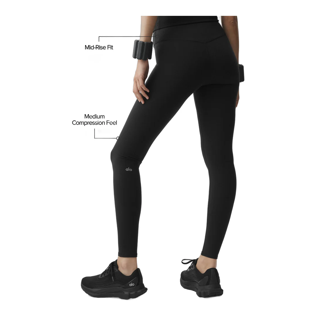 alo Airbrush Mid-Rise Legging - Black - Image 2