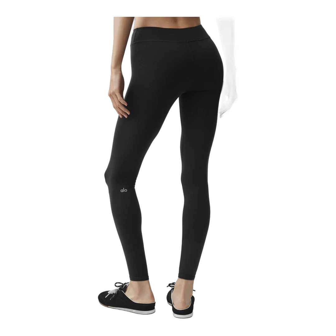 alo Airbrush Mid-Rise 7/8 Legging - Black - Image 3