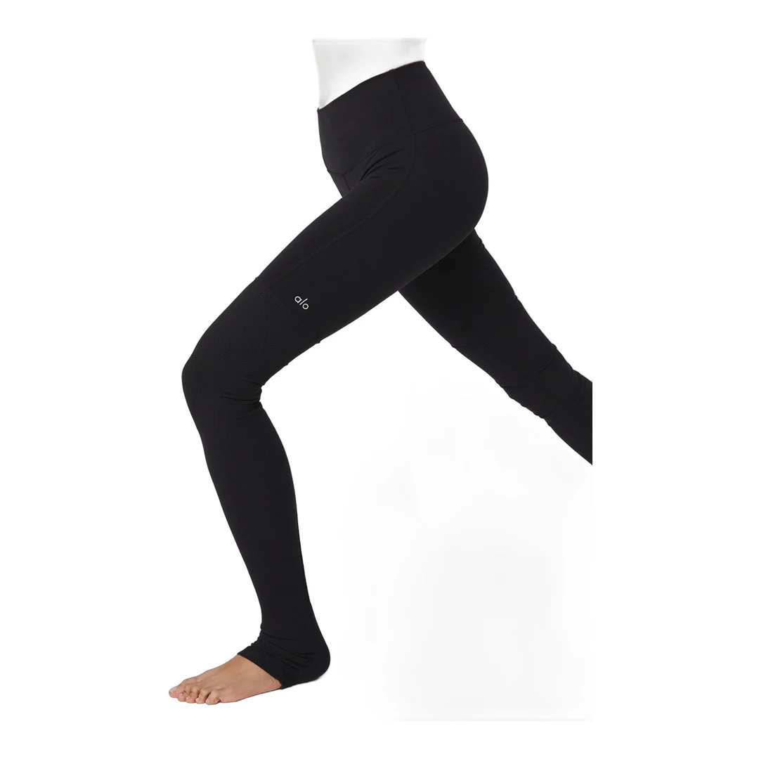 alo High-Waist Goddess Legging - Black/Black - Image 3
