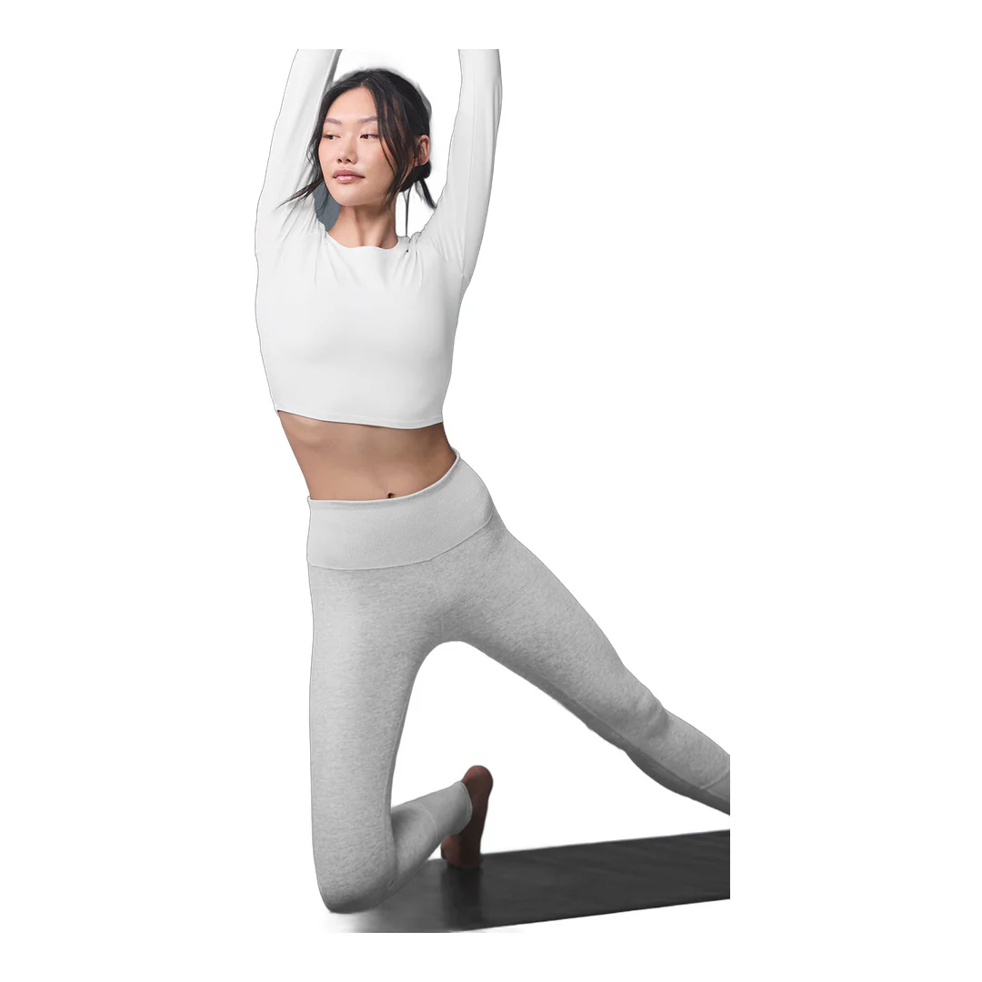 alo High-Waist Alosoft Lounge Legging - Athletic Heather Grey - Image 4