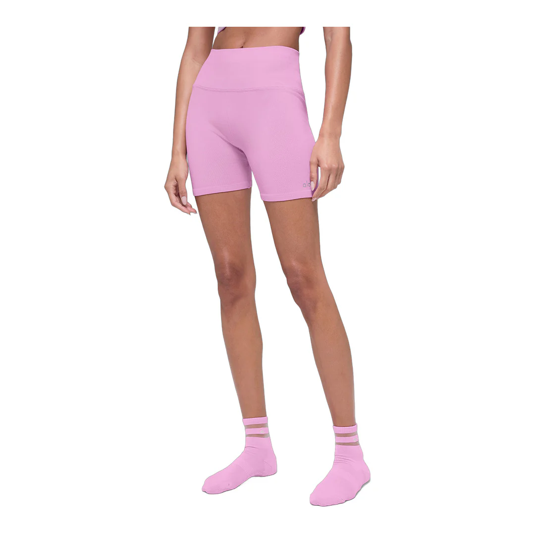 alo 5" Seamless Ribbed Favorite Short - Candy Heart Pink - Image 3