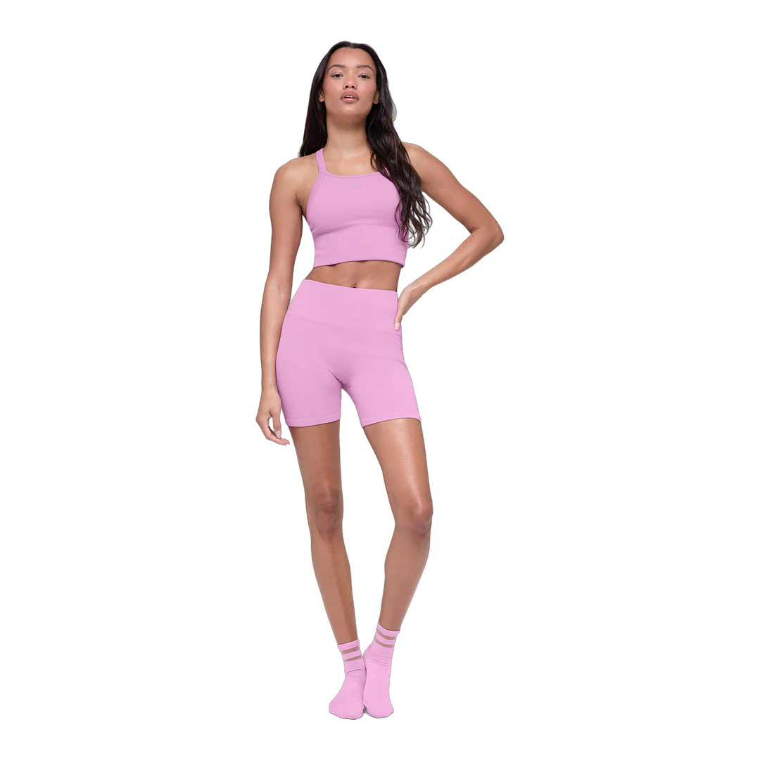 alo 5" Seamless Ribbed Favorite Short - Candy Heart Pink - Image 6