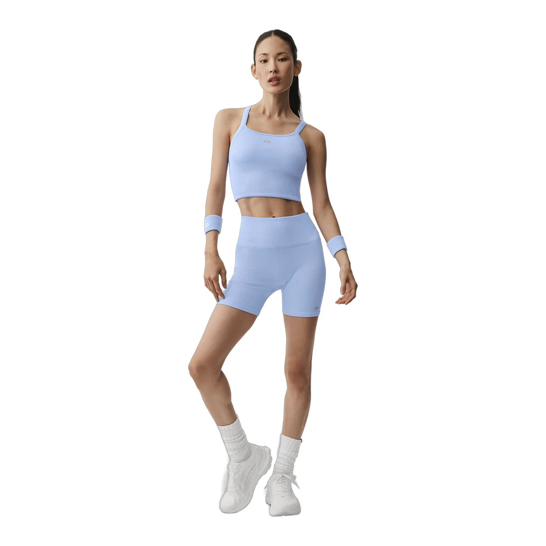 alo 5" Seamless Ribbed Favorite Short - Light Provence Blue - Image 5