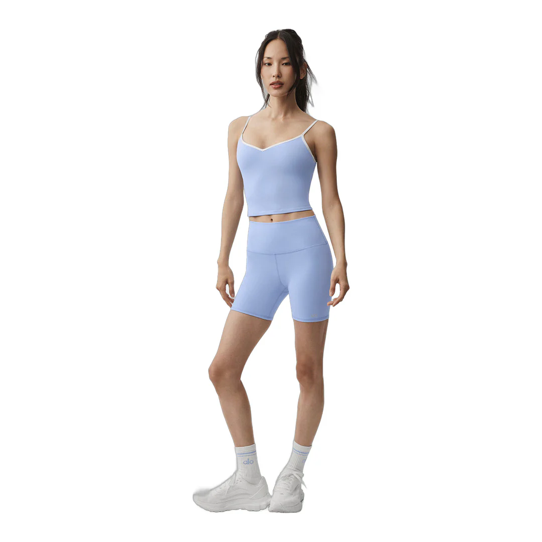 alo 5" Airbrush High-Waist Biker Short - Light Provence Blue - Image 6