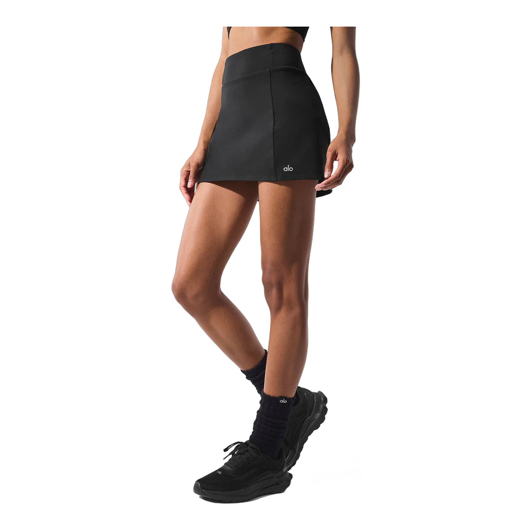 alo Airbrush High-Waist Good Form Tennis Skirt - Black - Image 3
