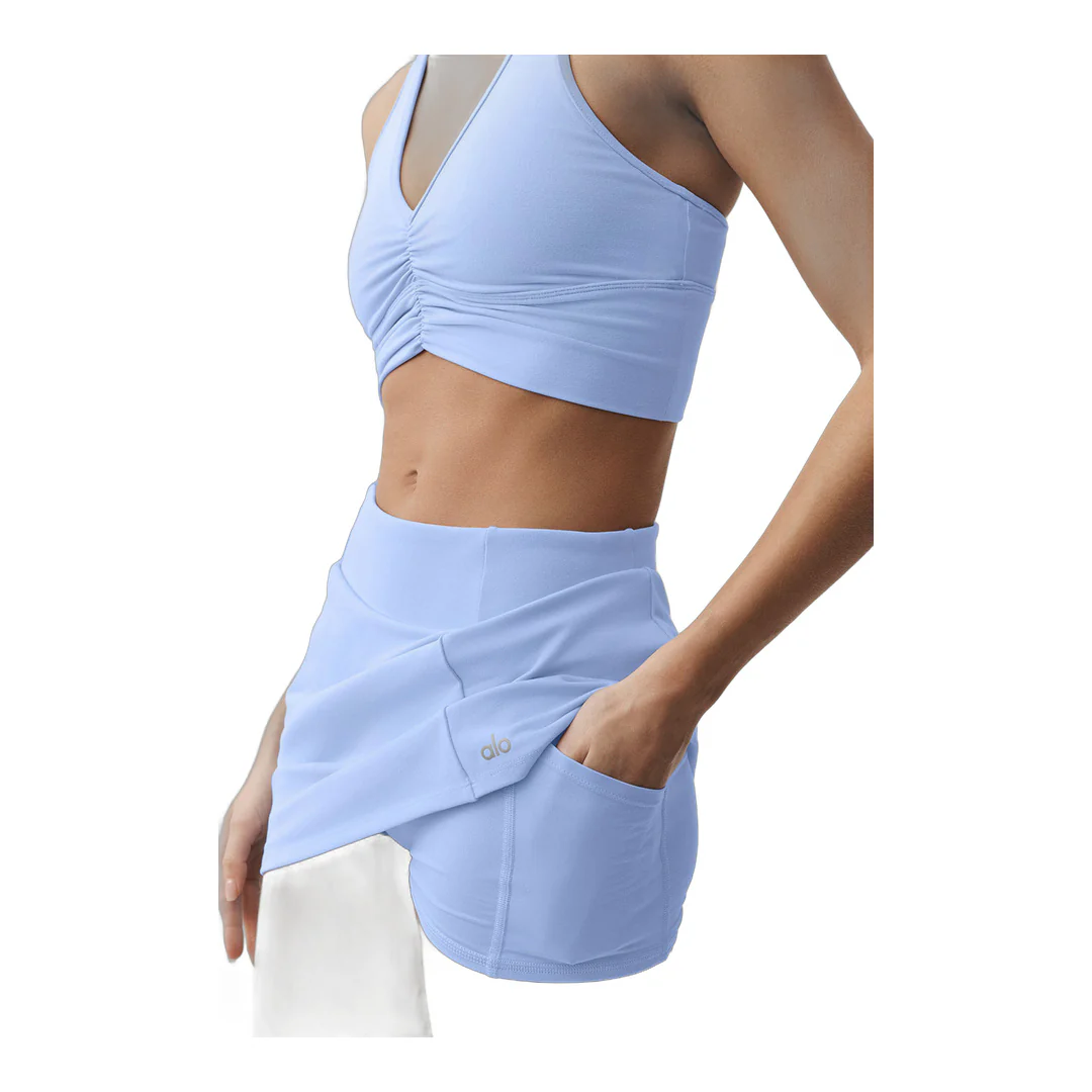 alo Airbrush High-Waist Good Form Tennis Skirt - Light Provence Blue - Image 2