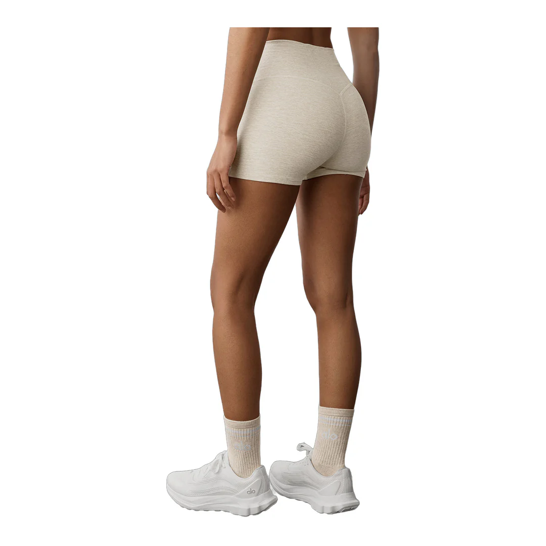 alo 3" Alosoft High-Waist Carefree Short - Oatmeal Heather - Image 2