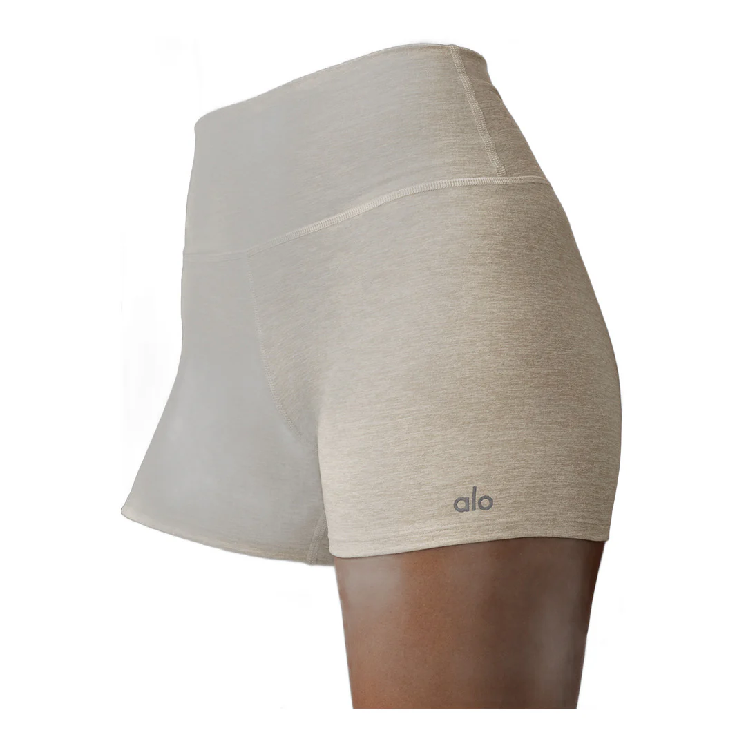 alo 3" Alosoft High-Waist Carefree Short - Oatmeal Heather - Image 3