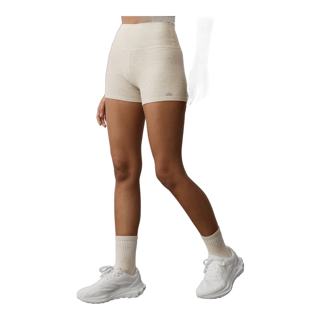 alo 3" Alosoft High-Waist Carefree Short - Oatmeal Heather - Image 4