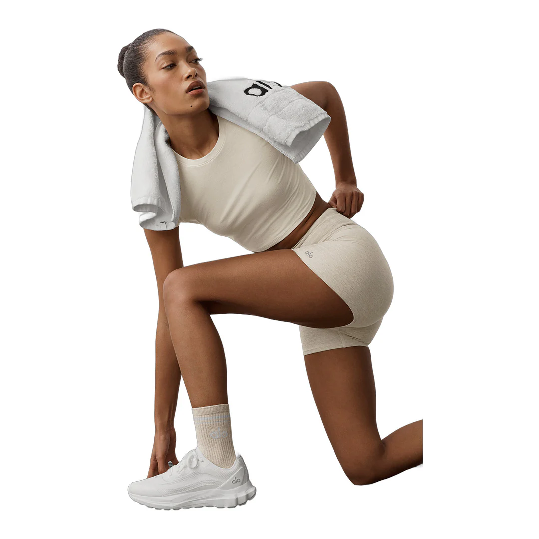 alo 3" Alosoft High-Waist Carefree Short - Oatmeal Heather - Image 6