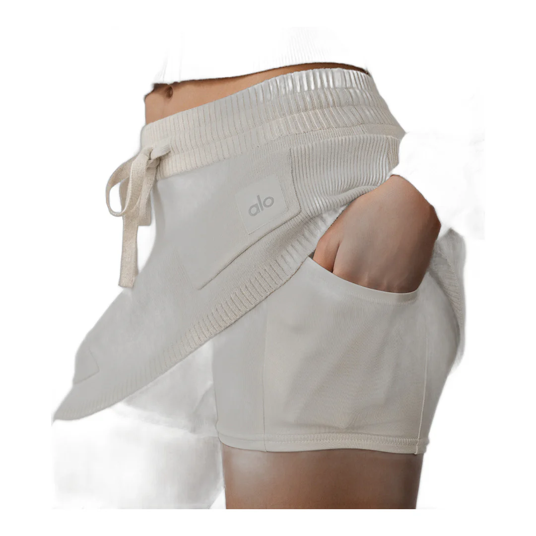 alo Scholar Knit Cargo Skirt - Oatmeal Heather - Image 2