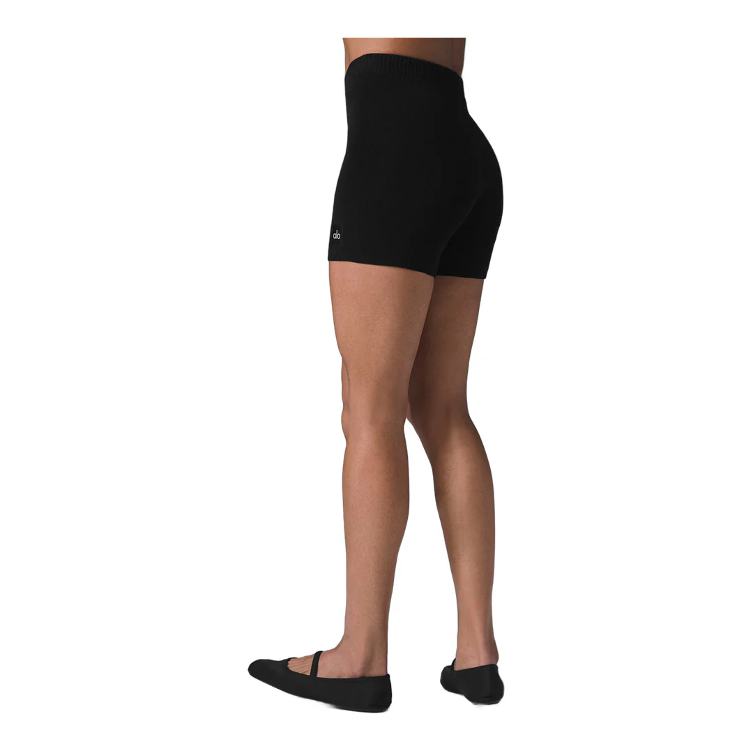 alo Scholar Knit High-Waist Short - Black - Image 2