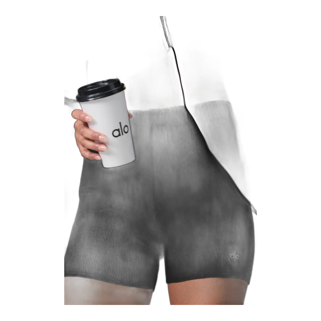 alo Scholar Knit High-Waist Short - Black - Image 4