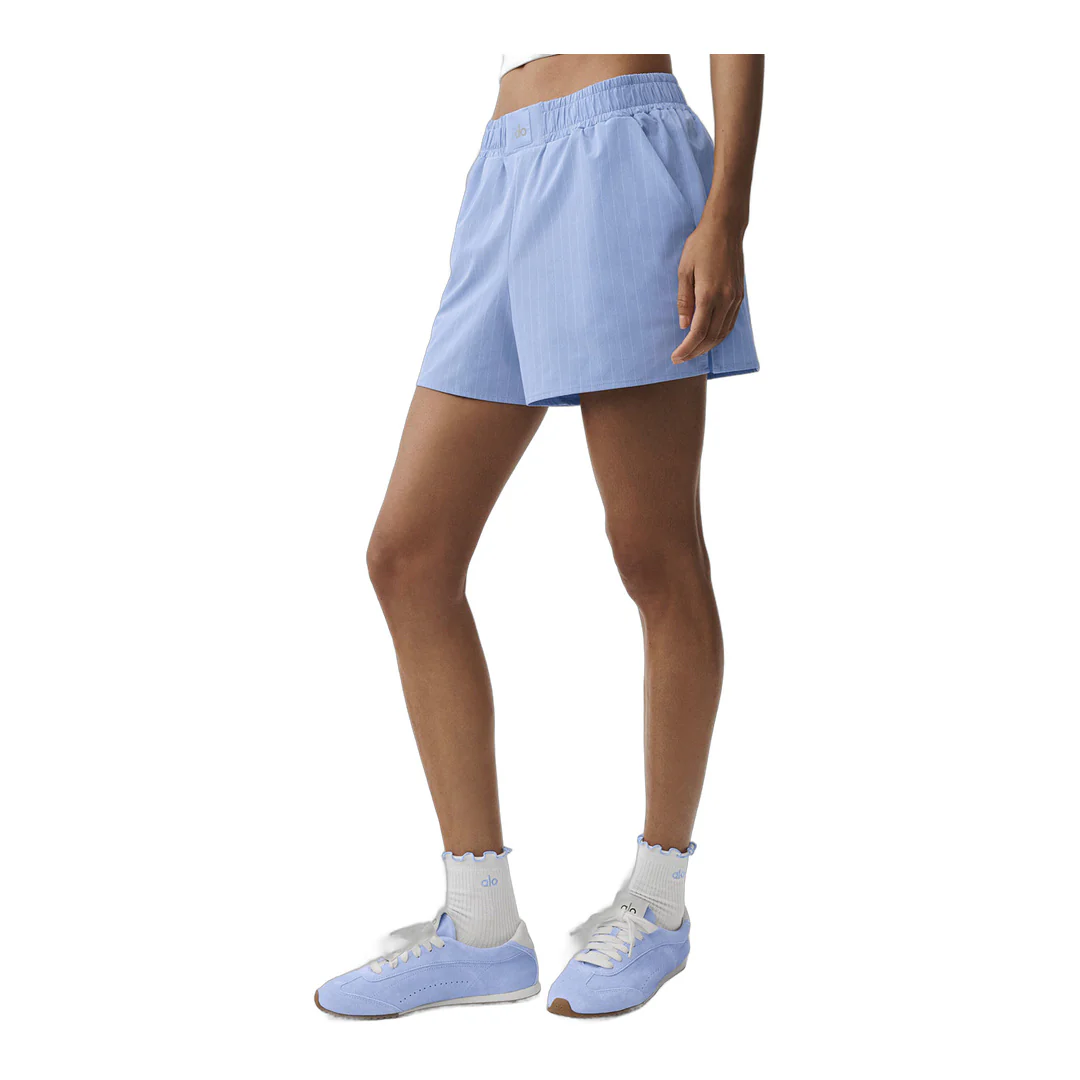 alo Pinstripe Daylight Boxer Short - Light Provence Blue/White - Image 2