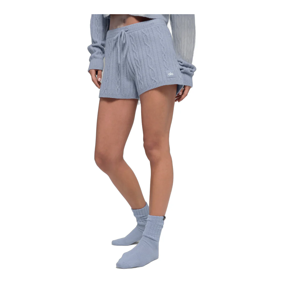 alo Cable Knit Winter Bliss Short - Winter Frost - Image 2