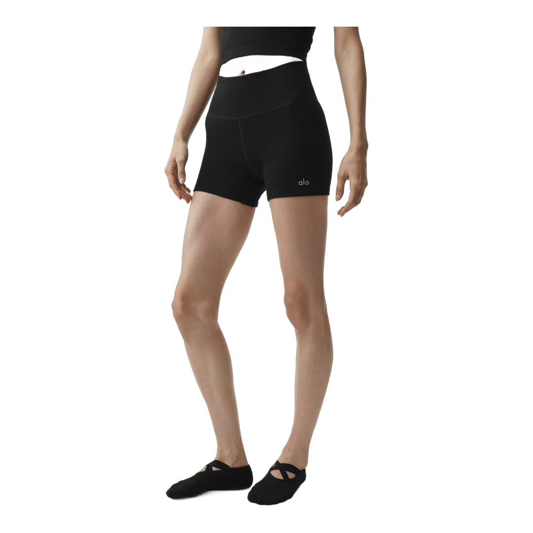 alo 4" Seamless Modal Ribbed High-Waist Short - Black - Image 3