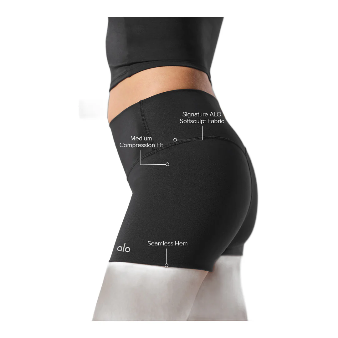 alo 3" ALO Softsculpt High-Waist Precision Short - Black - Image 2