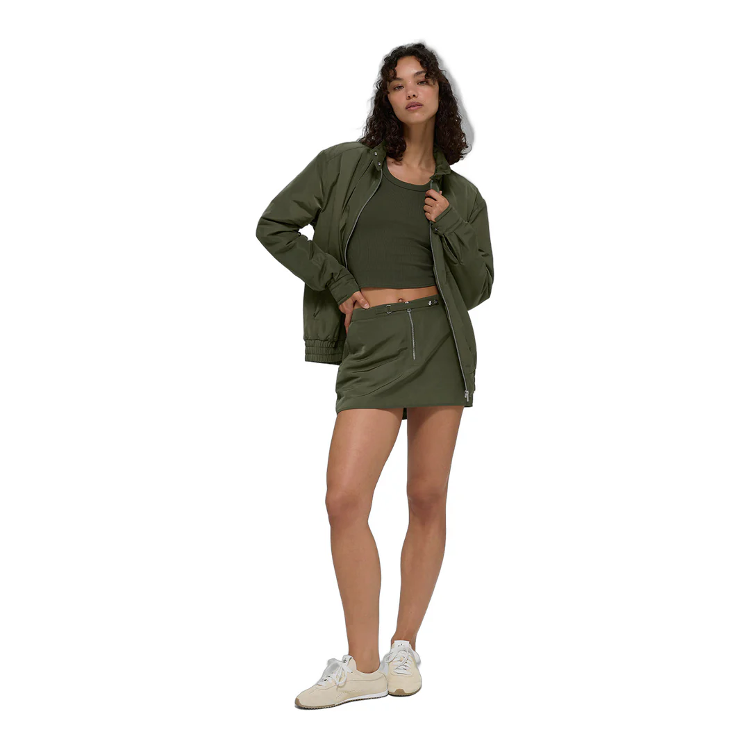 alo Work It Mini Skirt - Green Olive - Image 6
