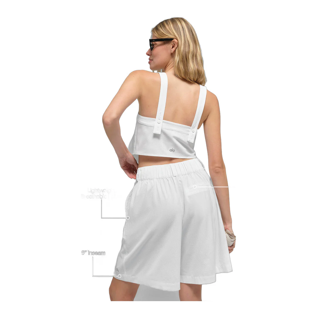 alo High-Waist Dreamscape Short - Semi Sheer White - Image 2