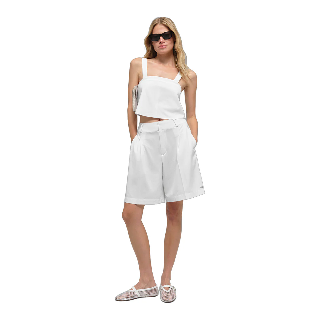 alo High-Waist Dreamscape Short - Semi Sheer White - Image 5