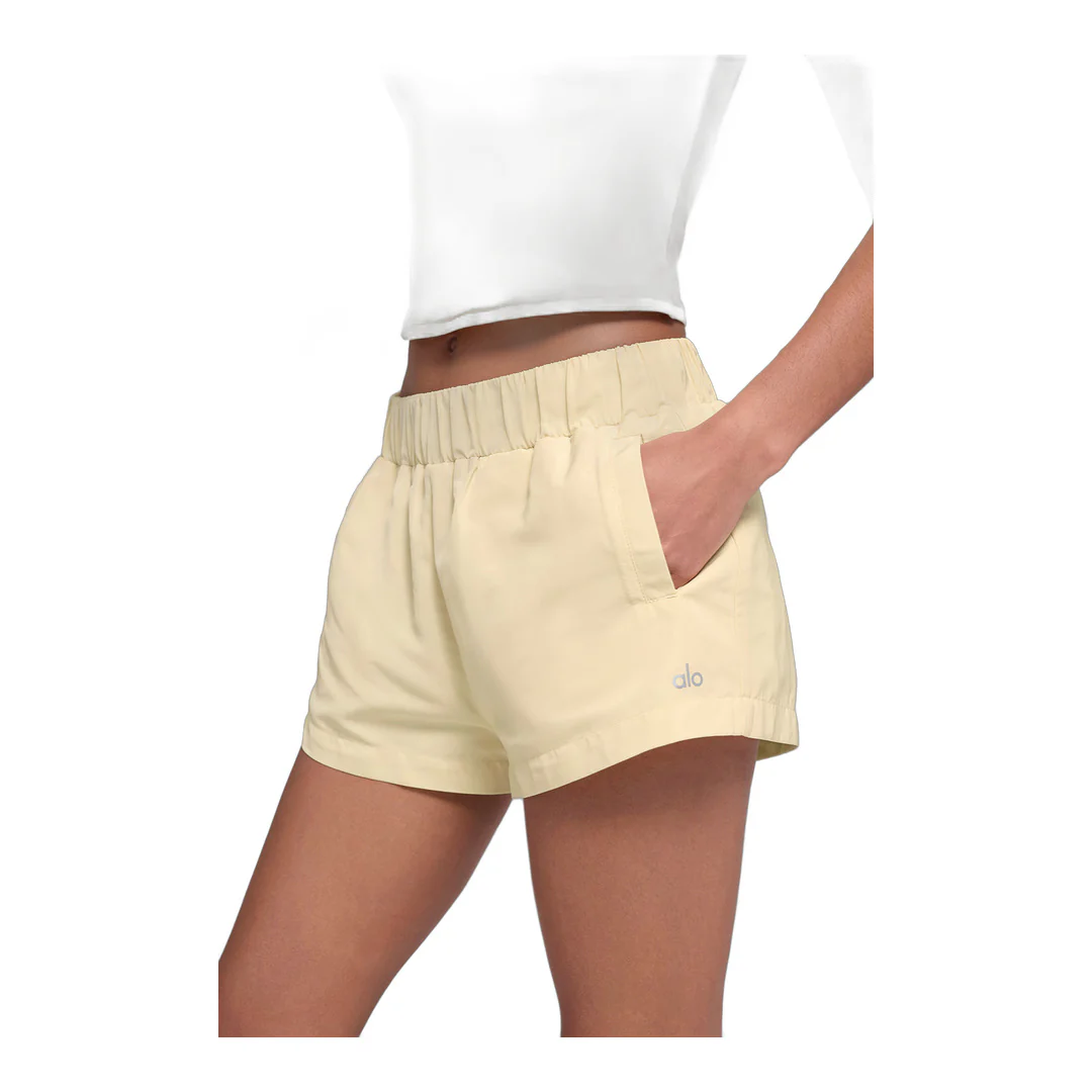 alo High-Waist Socialite Short - Candlelight Yellow - Image 2