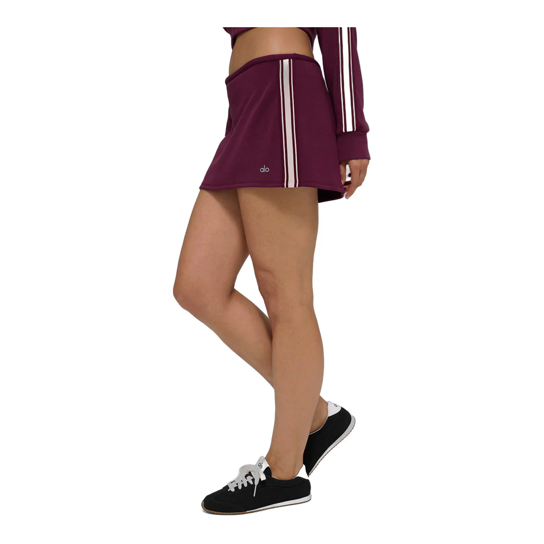 alo Track Star Mini Skirt - Burgundy - Image 6