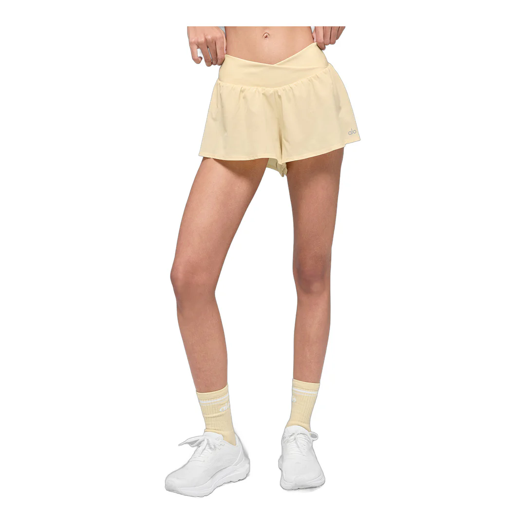 alo V-Cute Running Short - Candlelight Yellow - Image 2