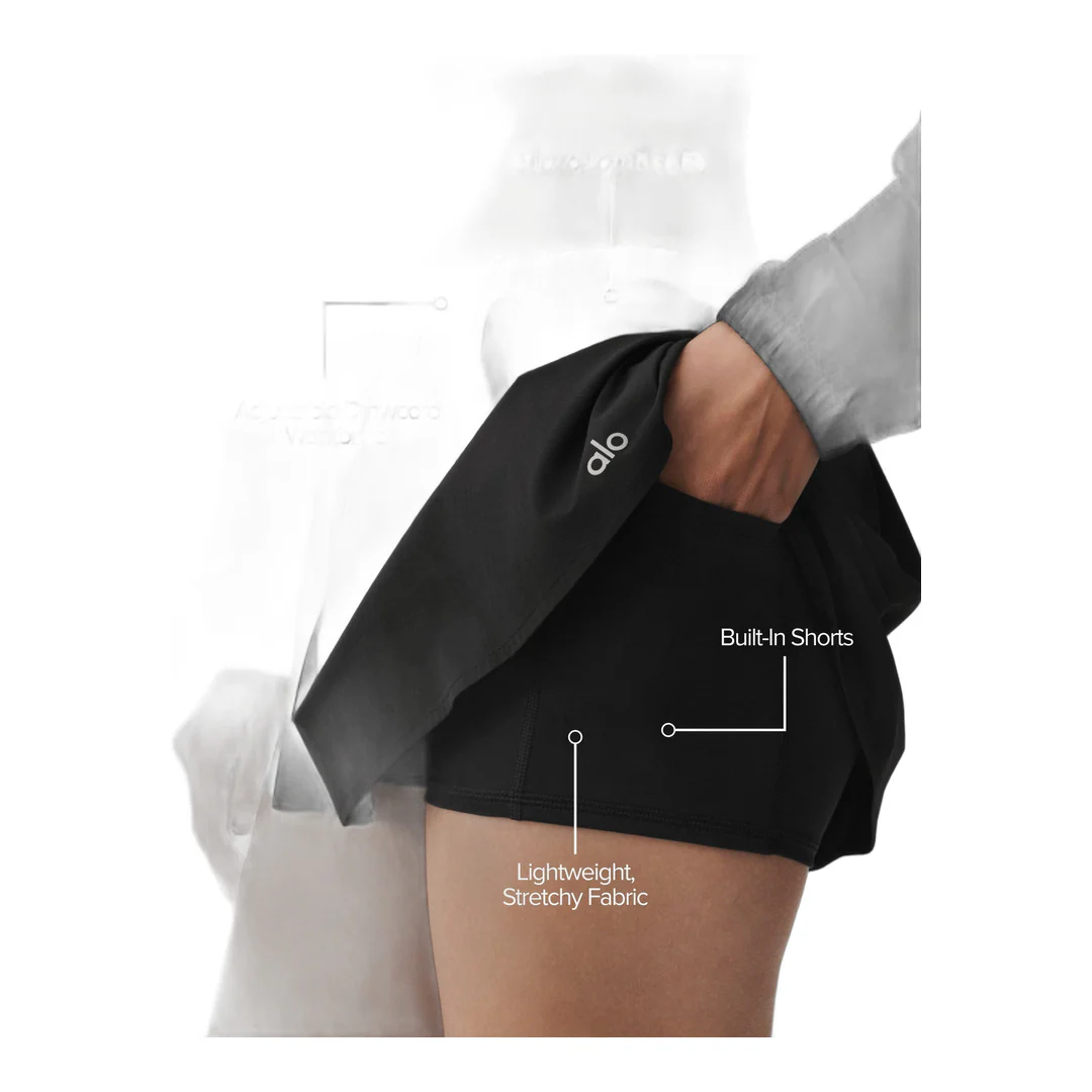 alo Breezy Tennis Skirt - Black - Image 2
