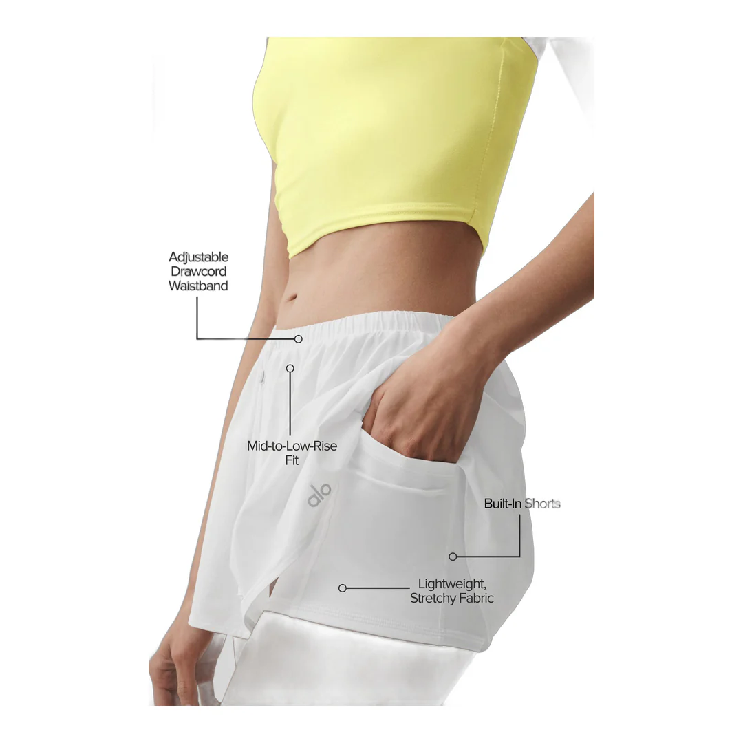 alo Breezy Tennis Skirt - White - Image 2