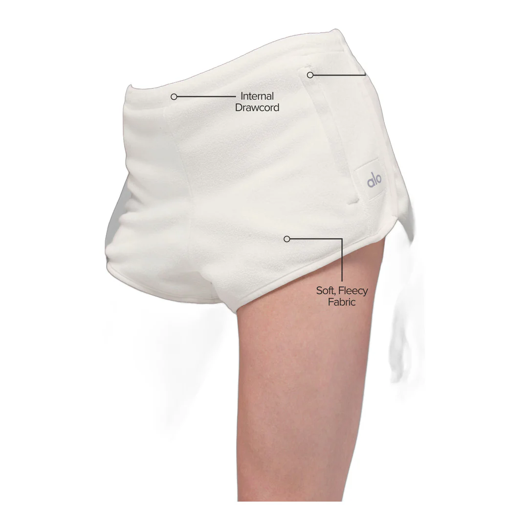 alo Polar Fleece Retreat Short - Ivory - Image 2