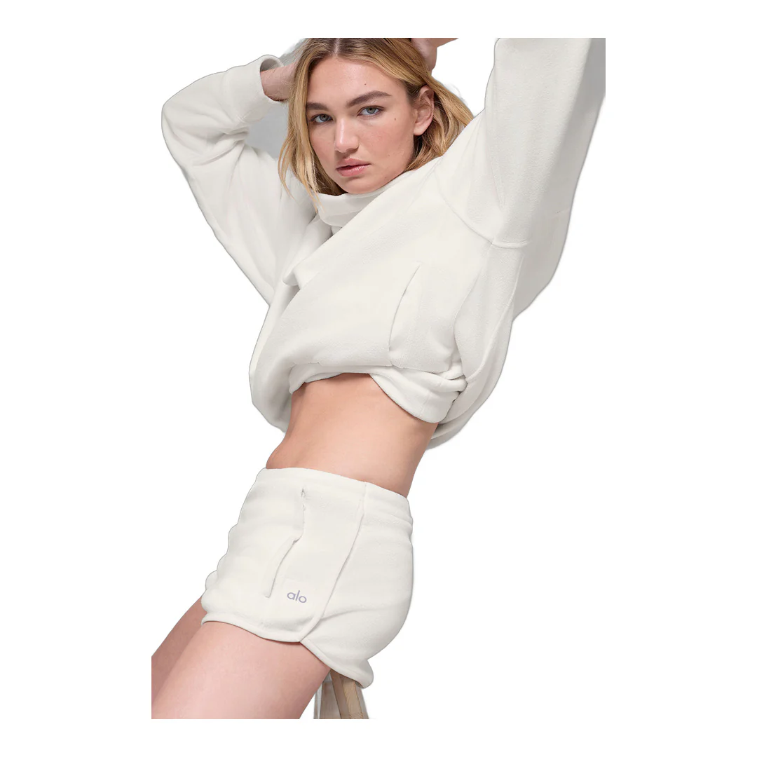 alo Polar Fleece Retreat Short - Ivory - Image 4