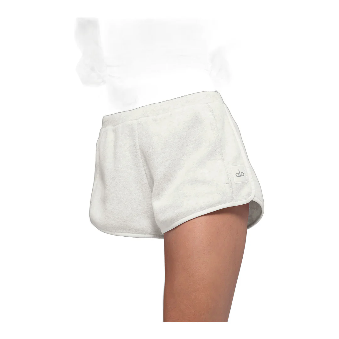 alo Polar Fleece Retreat Short - White Heather Grey - Image 3