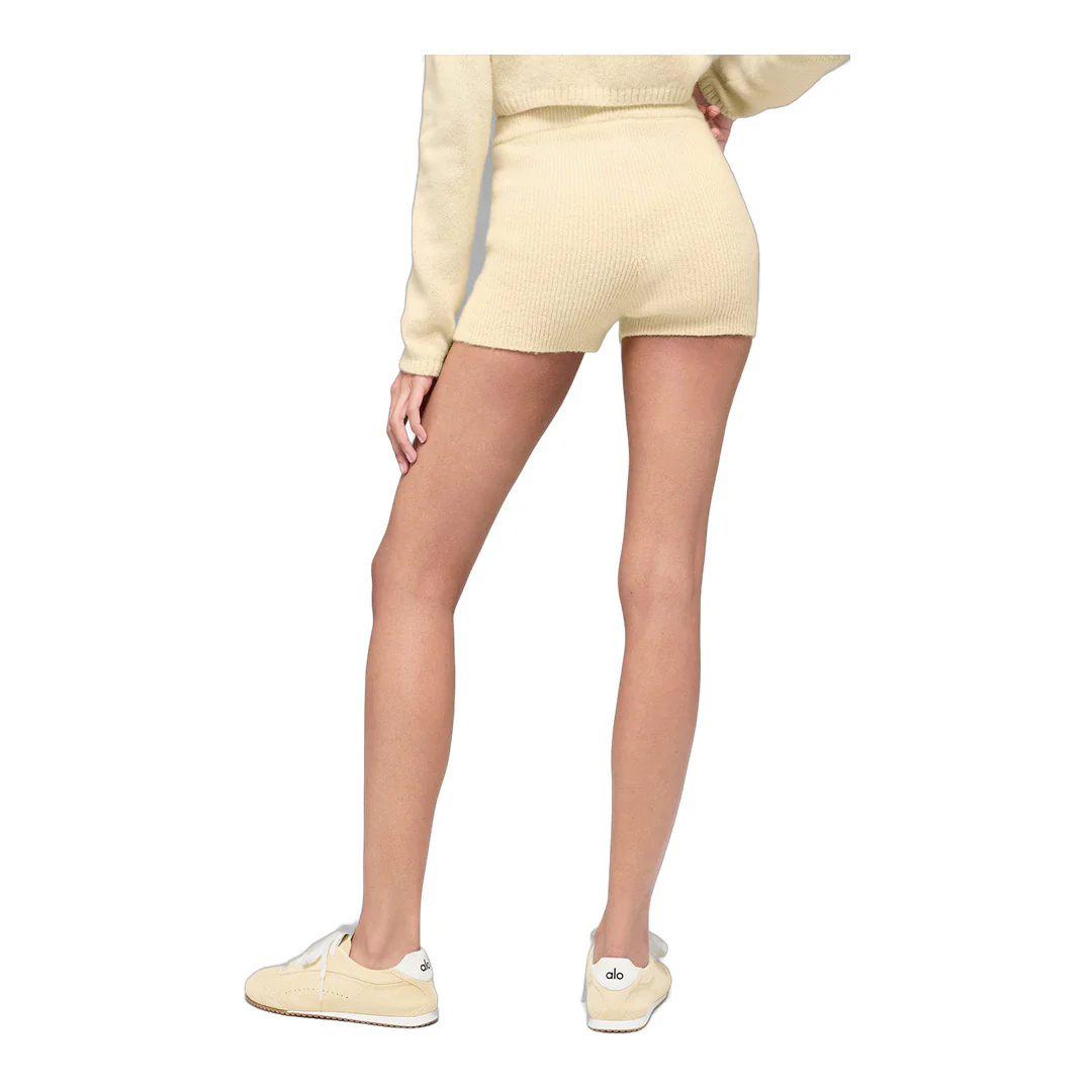alo Wool Cashmere Ribbed Noble Short - Candlelight Yellow - Image 4