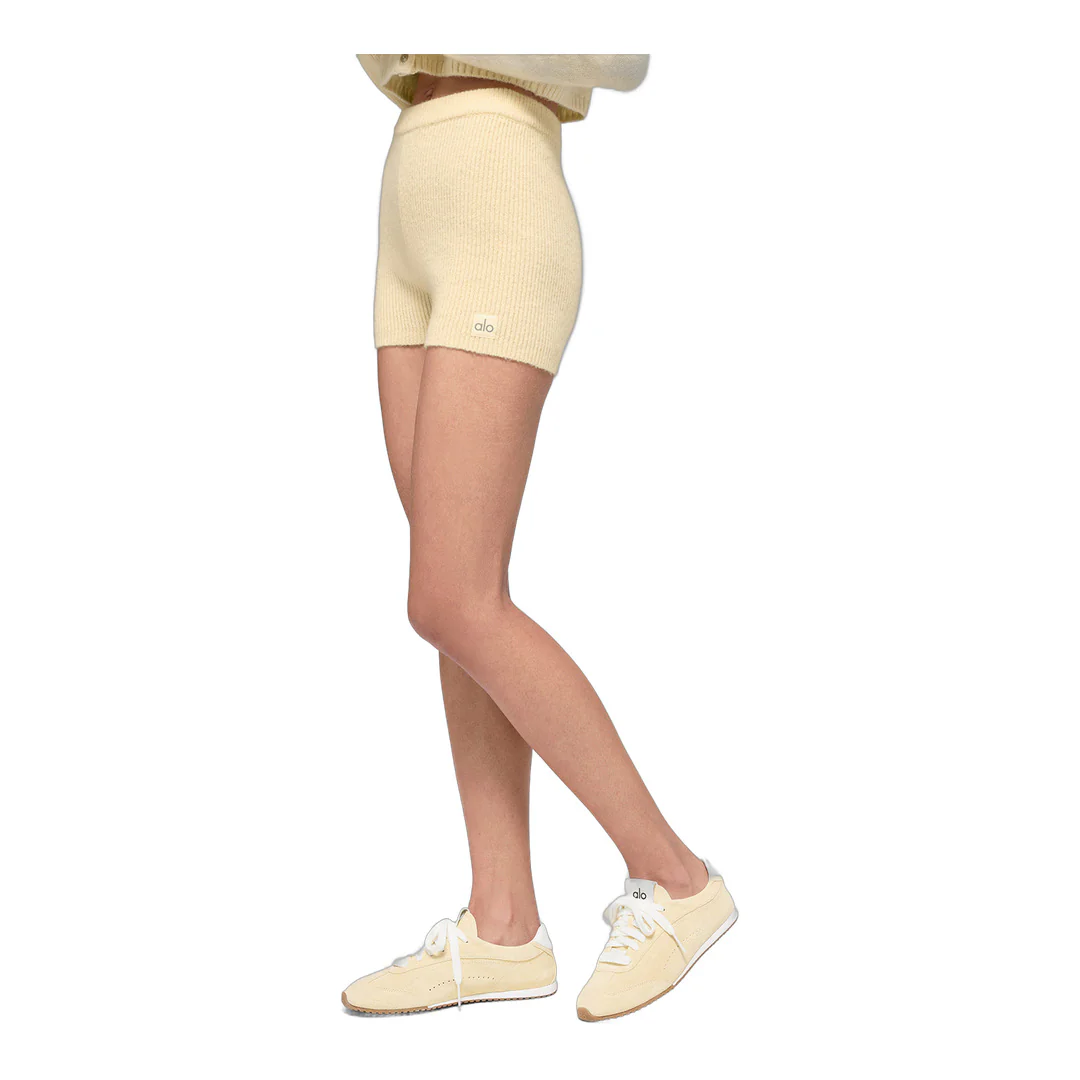 alo Wool Cashmere Ribbed Noble Short - Candlelight Yellow - Image 5