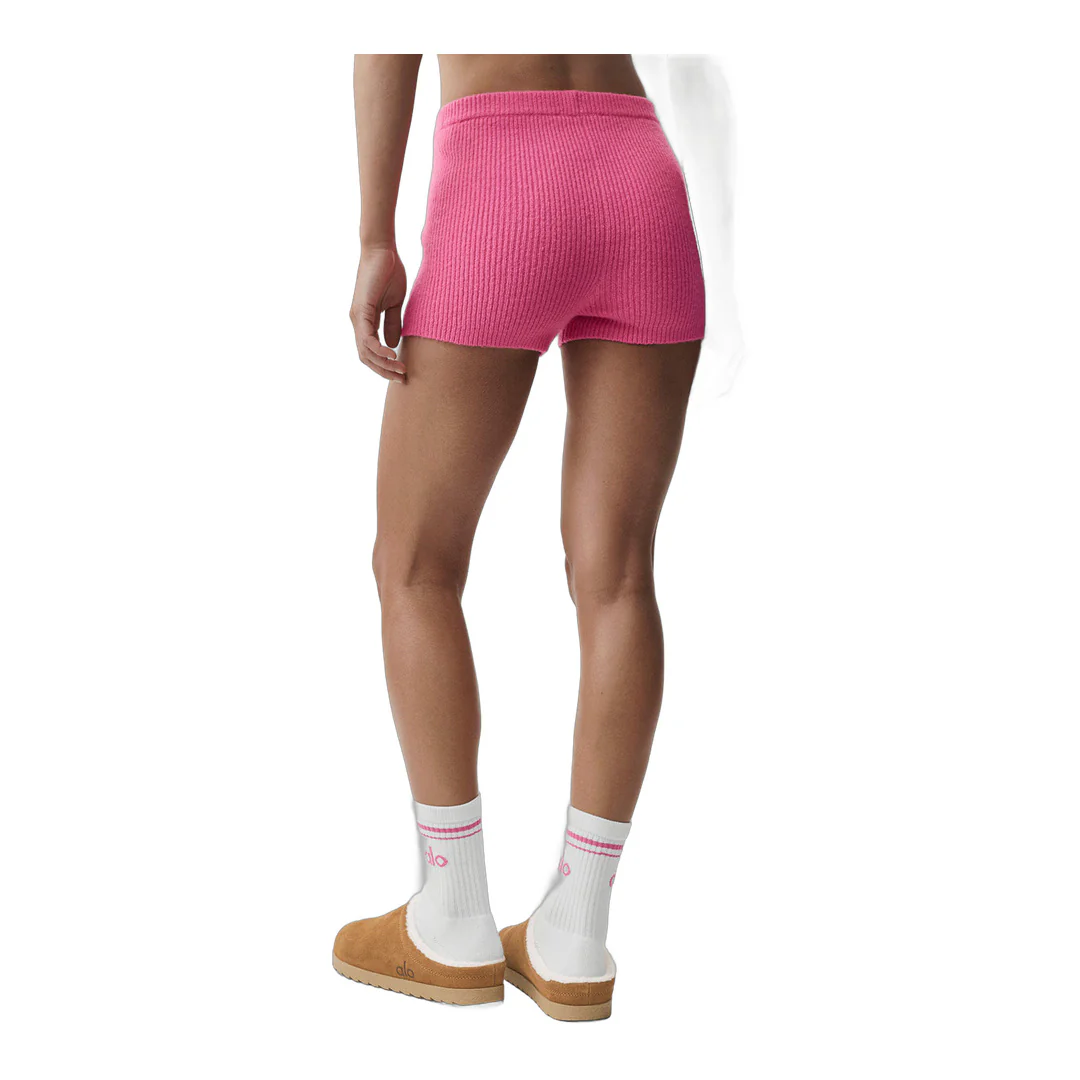 alo Wool Cashmere Ribbed Noble Short - Paradise Pink - Image 2