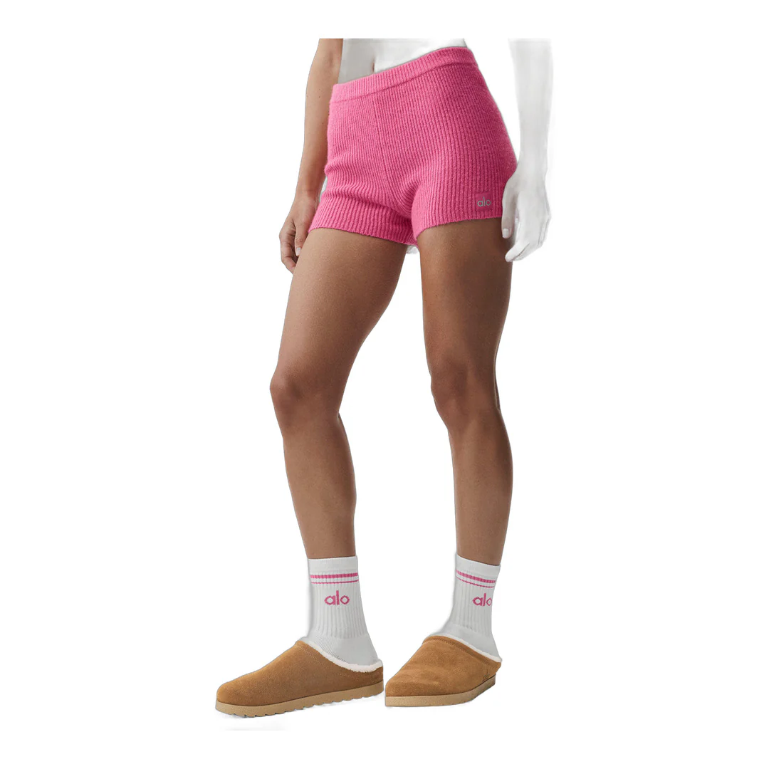 alo Wool Cashmere Ribbed Noble Short - Paradise Pink - Image 3