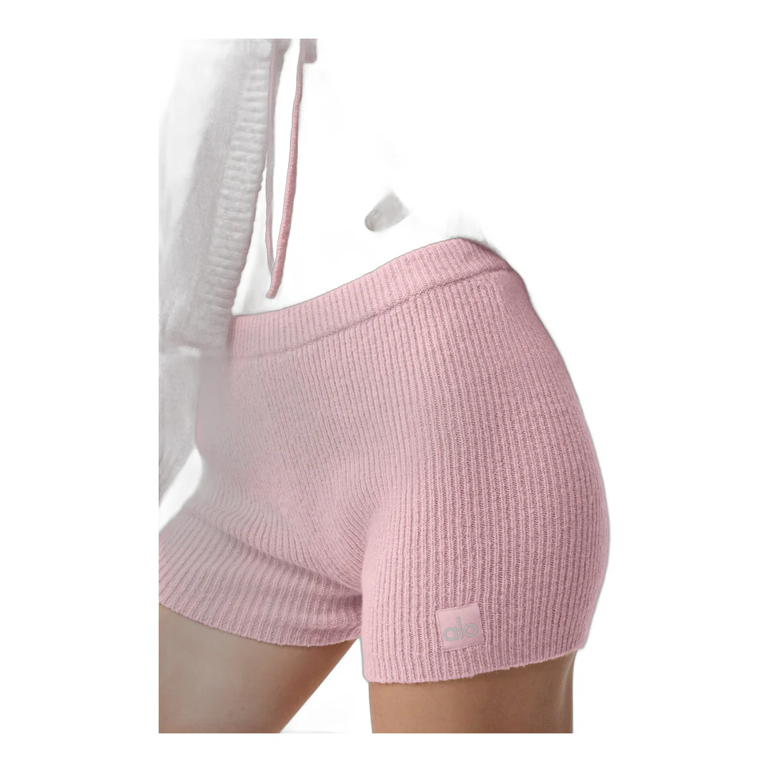 alo Wool Cashmere Ribbed Noble Short - Vintage Pink - Image 2