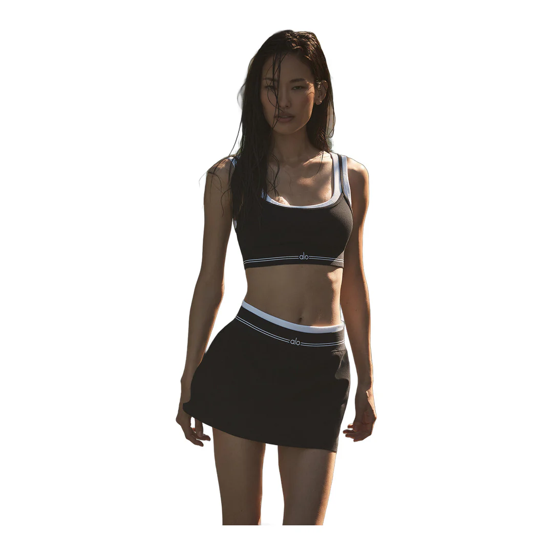 alo Airbrush Better Together Tennis Skirt - Black/White