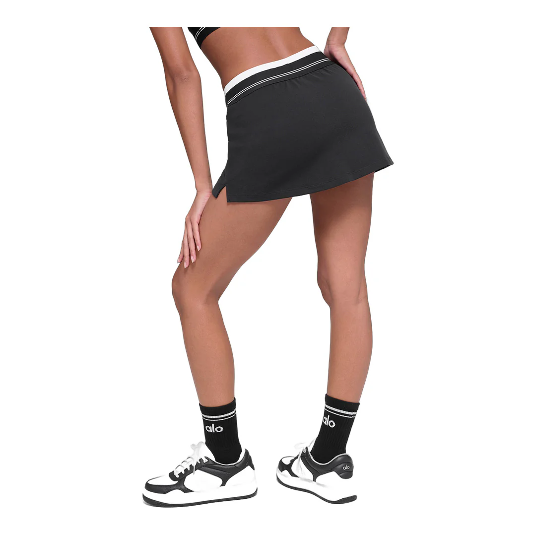 alo Airbrush Better Together Tennis Skirt - Black/White - Image 3